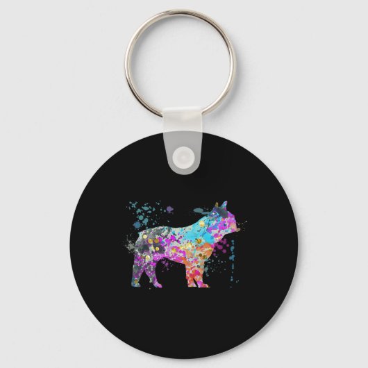 Porte-clés Chien de taureau français (Recto)