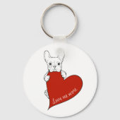 Porte-clés Chien de taureau français mignon personnalisé avec (Verso)