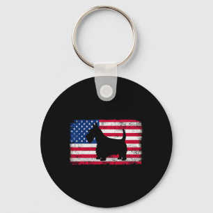 Porte-clés Chien de Terrier écossais 4 juillet Amérique patri