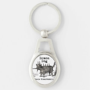 Porte-clés Chien Démon Vintage Drôle Mignon