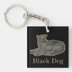 Porte-clés Chien. Dessin au crayon.