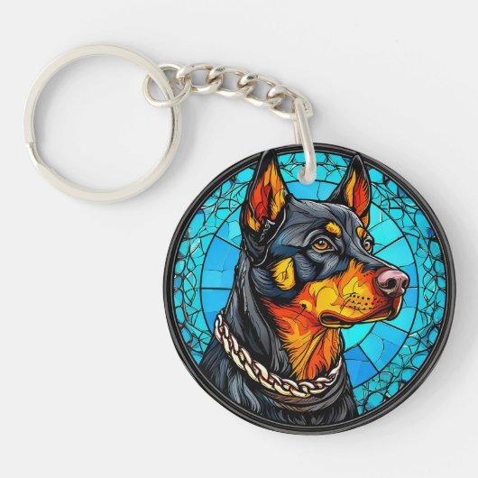 Porte-clés chien dobermann (Devant)