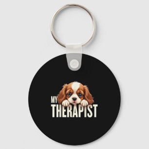 Porte-clés Chien Drôle Mon Thérapeute Cavalier King Charles S