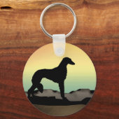 Porte-clés Chien du désert Saluki (Recto)