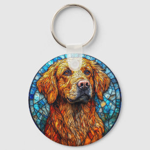 Porte-clés Chien en mosaïque colorée