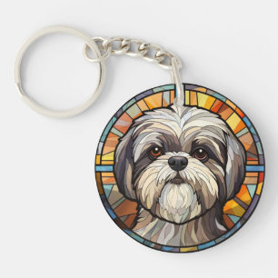 Porte-clés Chien en Verre Doux Shih Tsu