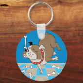 Porte-clés chien équilibrant un os (Recto)