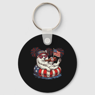 Porte-clés Chien esquimau américain 250e patriotique des État