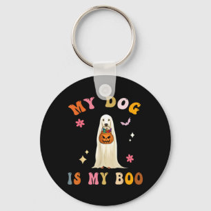 Porte-clés Chien est Boo_ Mignon Groovy Épouvantable Chien de