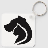 Porte-clés Chien et chat noir et blanc (Dos)