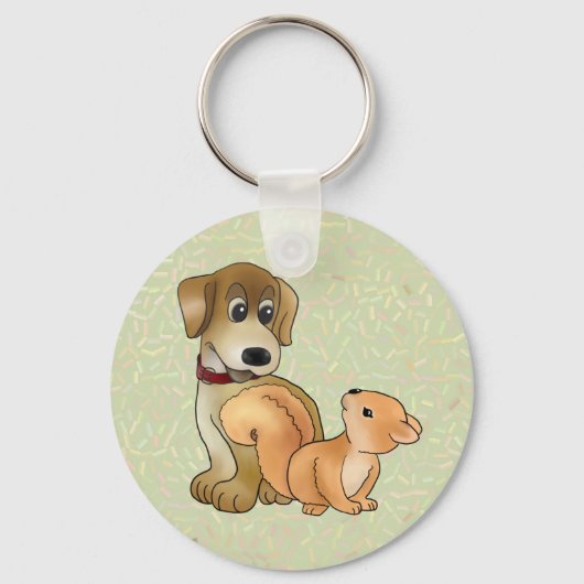 Porte-clés Chien et écureuil (Recto)