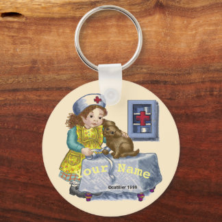 Porte-clés Chien et infirmière
