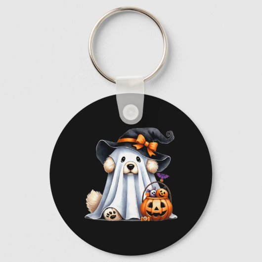 Porte-clés Chien fantôme d'Halloween (Recto)