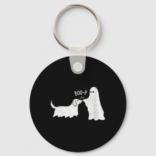 Porte-clés Chien fantôme drôle d'Halloween pour femmes Boo Bo
