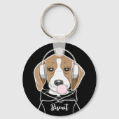 Porte-clés Chien frais avec Bubblegum mignon Beagle amusant (Recto)