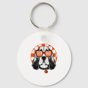 Porte-clés Chien Hound Tennessee Orange Blanc Rocky Top TN