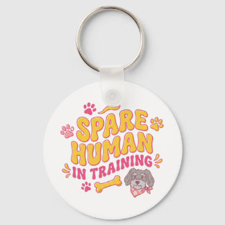 Porte-clés Chien humain de rechange personnalisé avec nom
