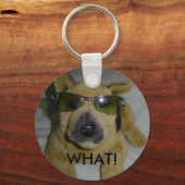 Porte-clés Chien humoristique en lunettes (Recto)