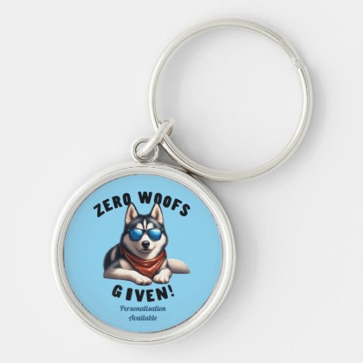 Porte-clés Chien Husky Cool Zéro Aboiements Donnés (Devant)