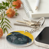 Porte-clés chien jaune (Devant droit)