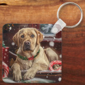 Porte-clés Chien Labrador Fête de Noël (Verso)