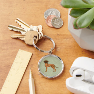 Porte-clés Chien Lion Africain Brun Mignon Rhodesian Ridgebac