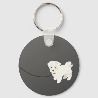 Porte-clés Chien maltais mignon