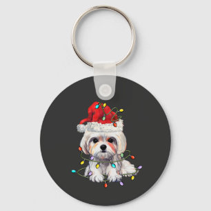 Porte-clés Chien maltais Noël, Chien maltais de Noël
