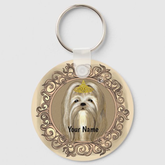 Porte-clés Chien Maltais Princesse (Recto)