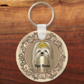 Porte-clés Chien Maltais Princesse (Recto)
