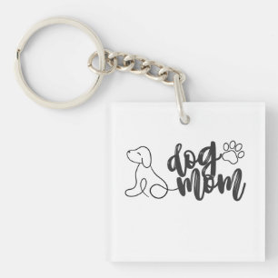 Porte-clés Chien Maman Ligne Design d'art Amoureux des chie