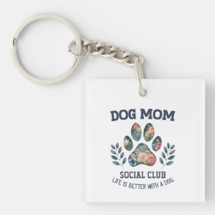 Porte-clés Chien Maman Paw Floral