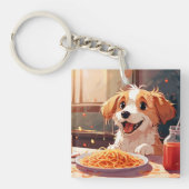 Porte-clés Chien mangeant spaghetti (Devant)