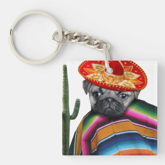 Porte-clés Chien mexicain de carlin (Devant)