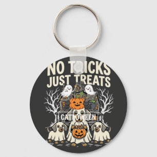 Porte-clés Chien Mignon Halloween Pas de Farces Rien que des