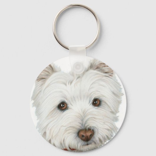Porte-clés Chien mignon Westie (Recto)