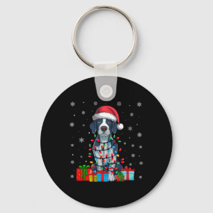 Porte-clés Chien Moche Noël Éclairage Santa Hat Pointeur Angl
