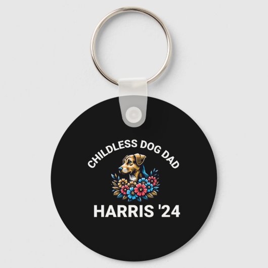 Porte-clés Chien Papa Pour Kamala Harris 2024 1 (Recto)