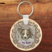 Porte-clés Chien papillon (Recto)