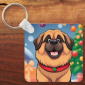 Porte-clés Chien parmi les décorations de Noël (Recto)