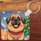 Porte-clés Chien parmi les décorations de Noël (Verso)