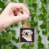 Porte-clés Chien Pékinois Blanc (main)