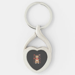 Porte-clés Chien Pitbull de la Saint-Valentin XOXO Design d'a