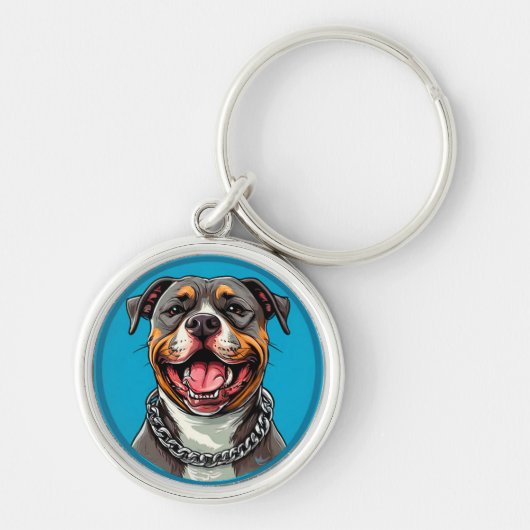 Porte-clés Chien Pitbull mignon (Devant)
