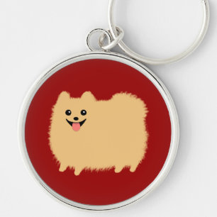 Porte-clés Chien Pomeranian Heureux - Super Mignon Pom