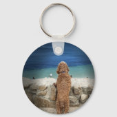 Porte-clés Chien qui visite la plage (Recto)