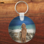 Porte-clés Chien qui visite la plage (Recto)
