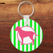 Porte-clés Chien Rayé Rose (Recto)