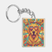 Porte-clés chien Retriever doré drôle (Devant gauche)