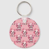 Porte-clés Chien rose Motif design - Rose (Verso)